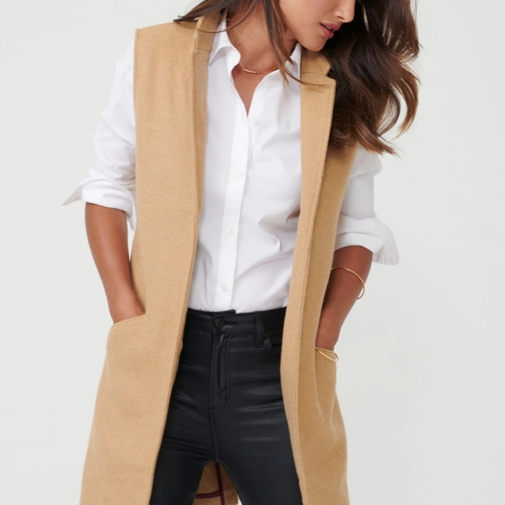 UNTUCKit for Her Carson Wool Blend Open Front Vest